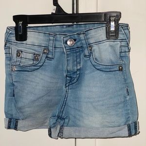 Little girls True Religion denim shorts